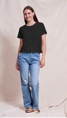 Sundry NWT Classic Elevated Essential Minimalist Black Tee Tencel Pima Cotton